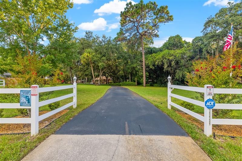 Long driveway with great landscaping
