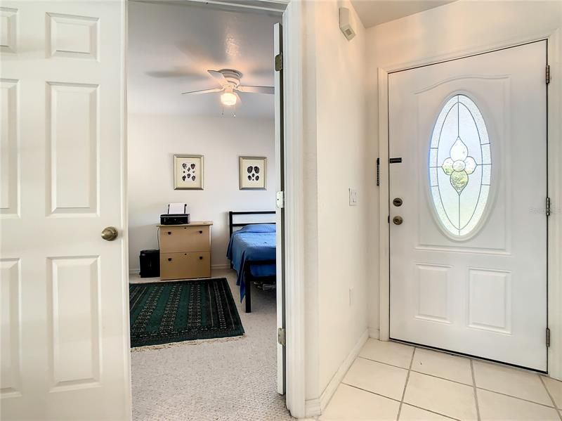 Foyer and view of the 3rd Bedroom or Den. Has Double entry doors