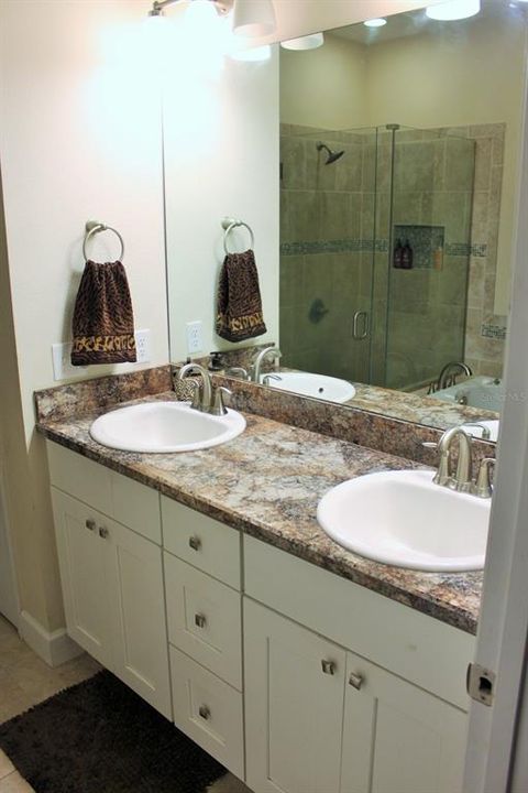 Master bathroom double sink