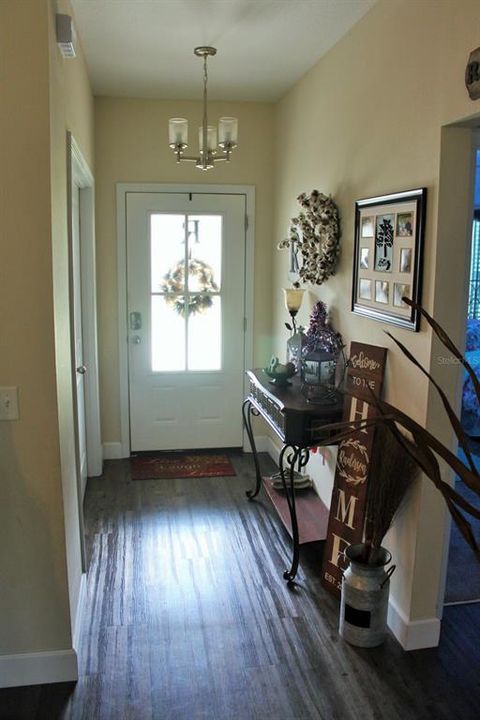 Front door and front hallway