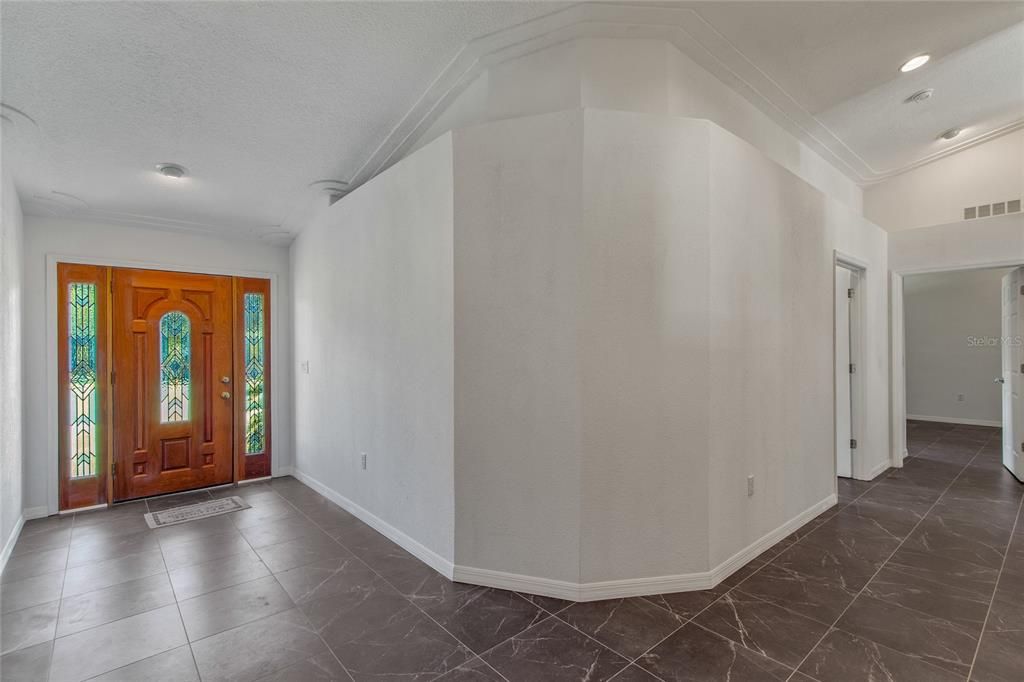 Inside Hallway and Front Door with Plant shelf feature