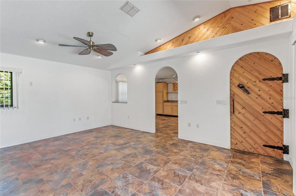 Master Bedroom with Custom Wood Door and Trim