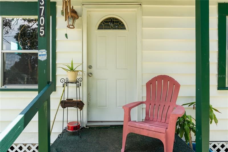 Covered front entry porch