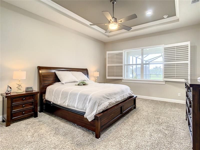 Master Bedroom open plantation shutters