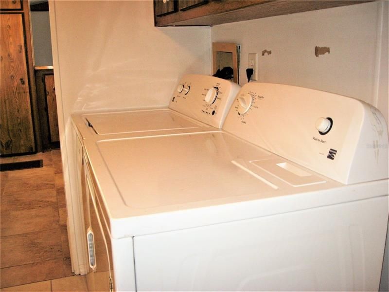INSIDE WASHER AND DRYER