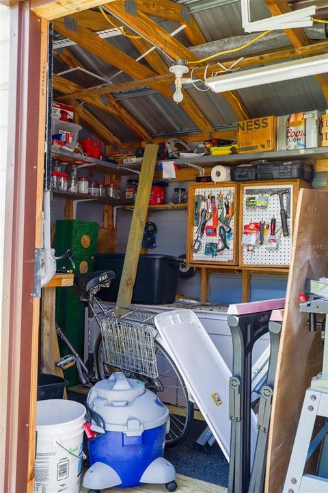 View inside additional storage shed.