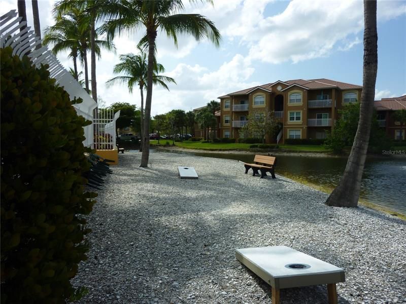 Sit & relax at the Beach or enjoy some cornhole