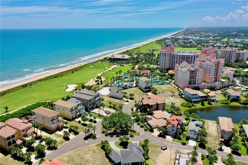 Aerial View of Ocean Golf Course 18th Hole, Hammock Beach Homes, Condos & Clubhouse