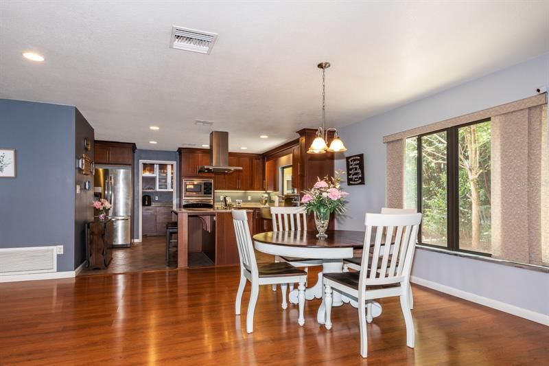 Dining right off kitchen and open to living room