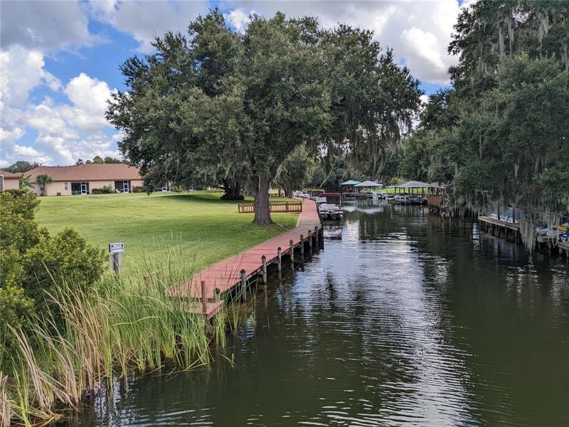 Canal view towards condo