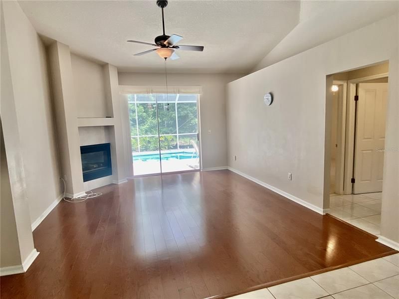 Living room with fireplace