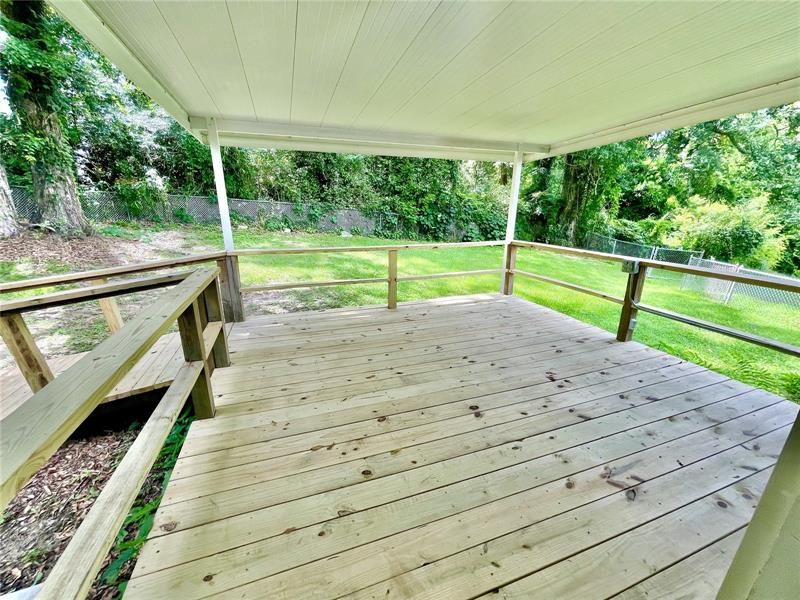 Covered remodeled deck with ramp