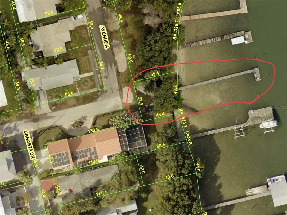 Aerial View of Lot and Dock