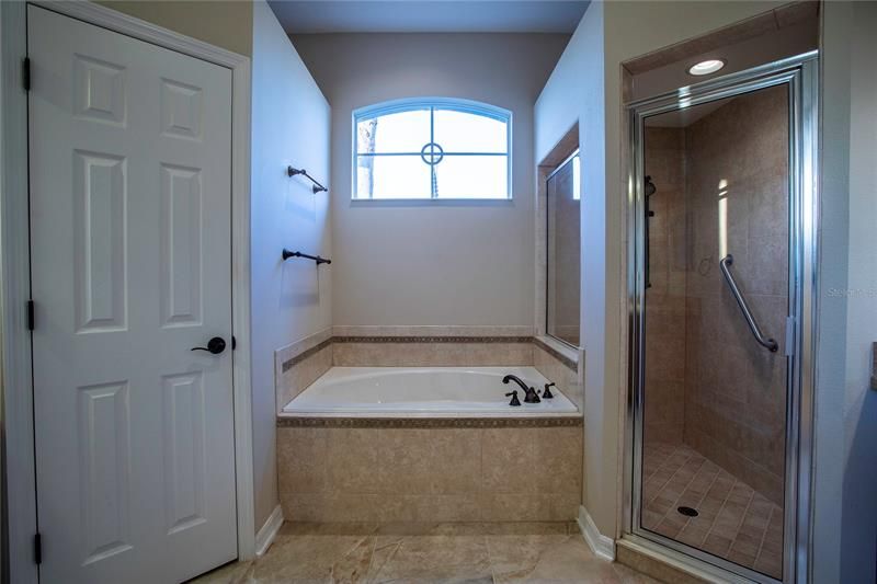 Master Bath Tub, Shower  and Water Closet