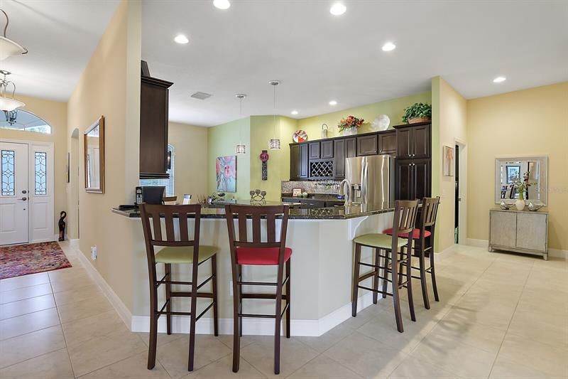 Kitchen with generous breakfast bar