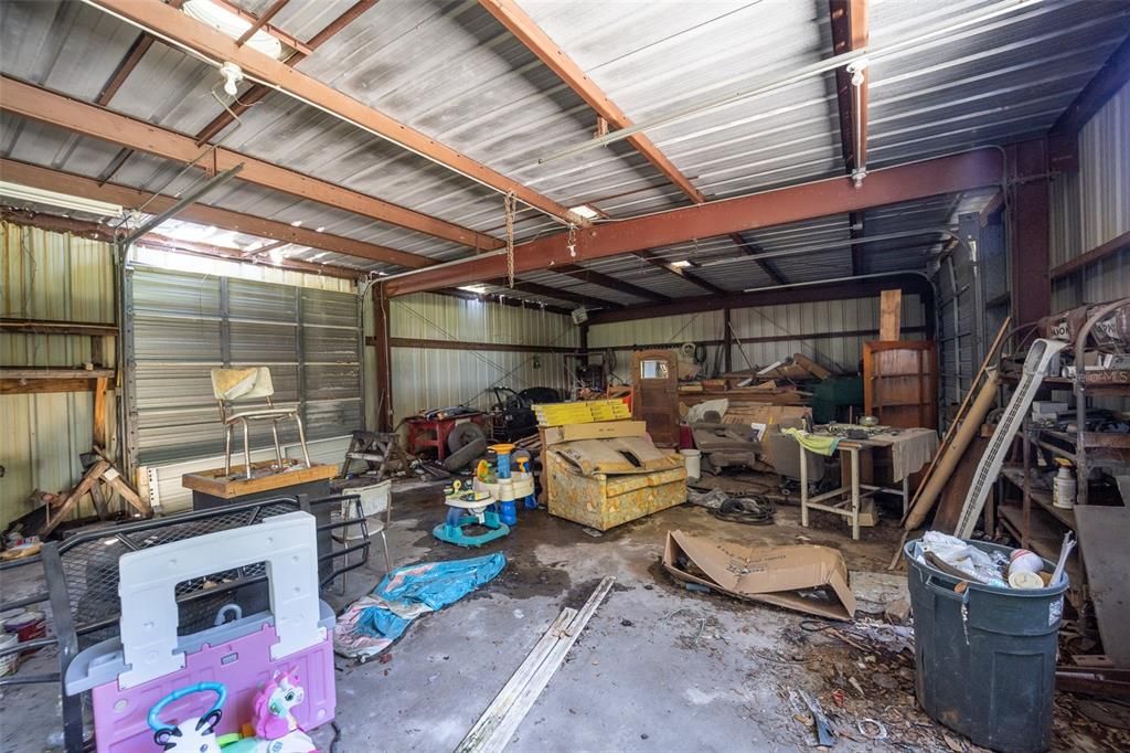 Interior space of barn