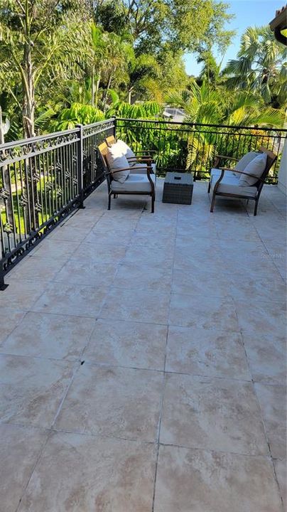 roof top terrace overlooking outdoor entertaining area