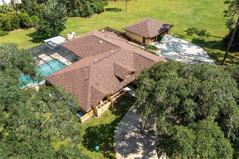 340 Valley Stream Dr. aerial view of just the home.