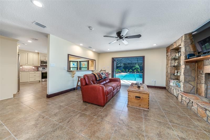 New French doors were added with terrific views of the pool.