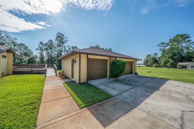 Detached three car garage.