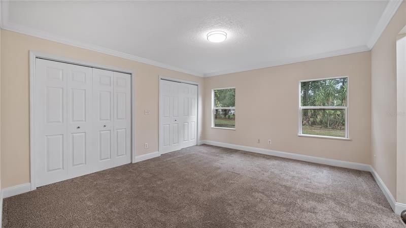 Master bedroom with 2 closets