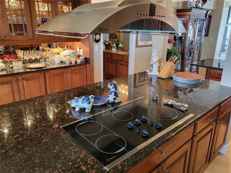 Kitchen Island built in cook top