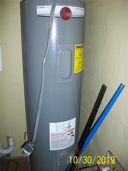 Water heater inside utility room