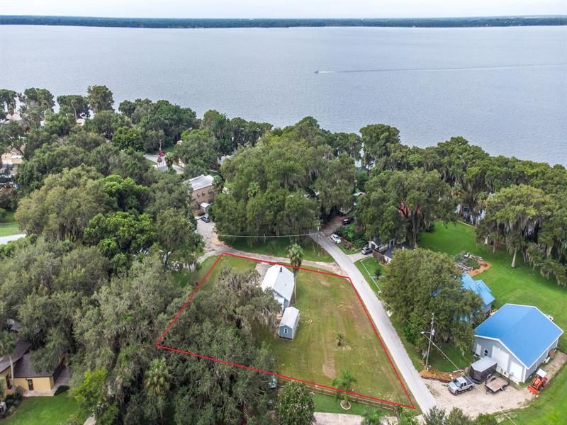 Drone view property and Lake Harris