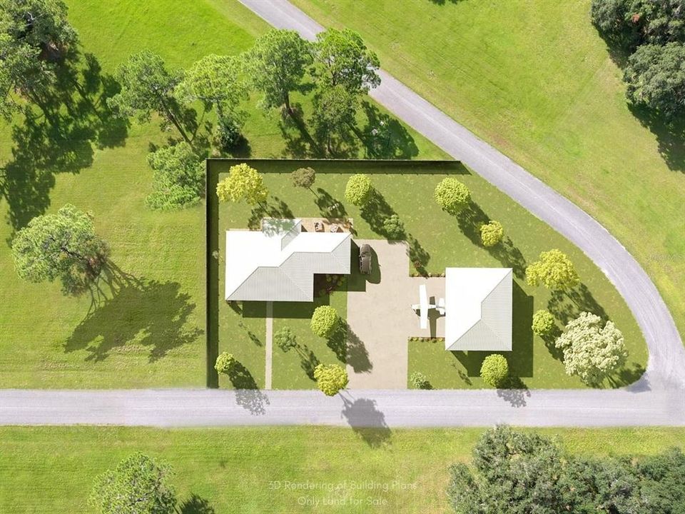 3D Rendering of homesite with current plans