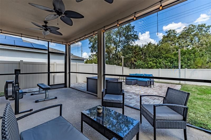 Screened in Patio with 3 ceiling fans