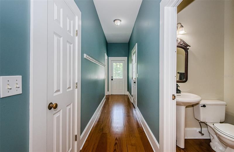 Hallway to Guest Bath and Laundry