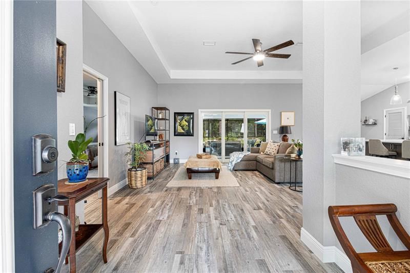 View in the door. Luxury Vinyl plank flooring