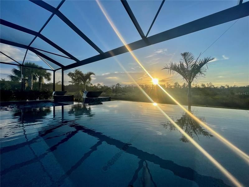 Pool-view of sunset