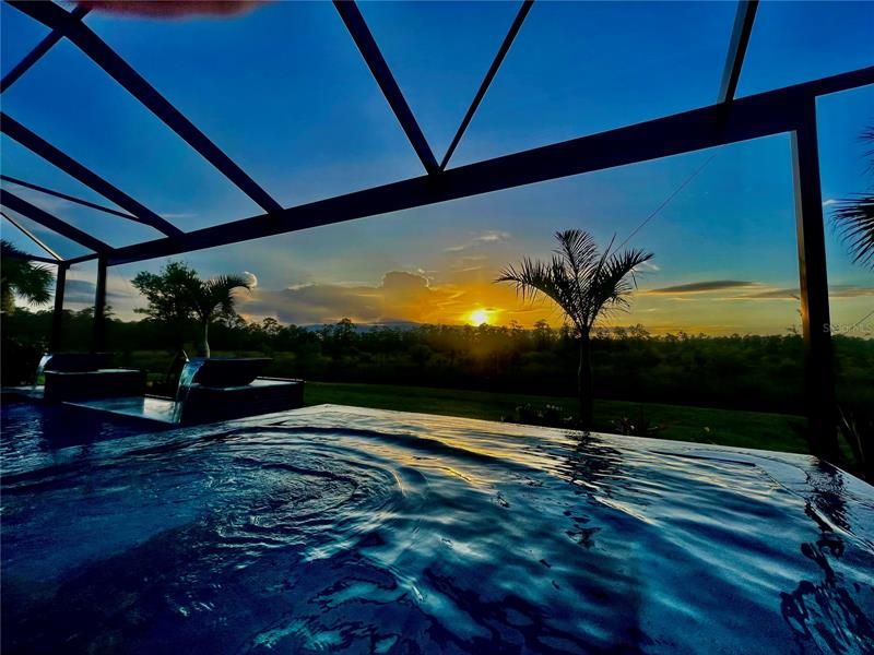 Pool-view of sunset