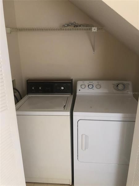 Washer dryer located downstairs