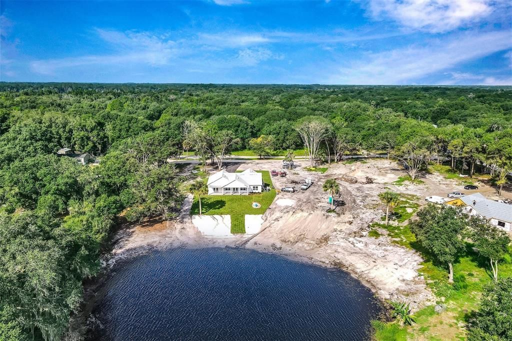 Aerial Lagoon and Back of property View