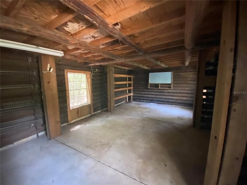 Log Cabin Horse Stall and Storage Unit