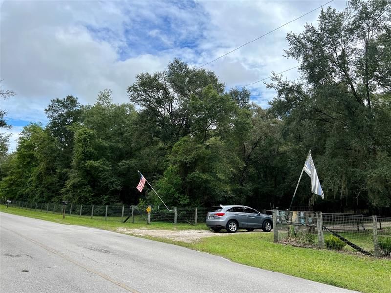 Paved road in front of the property