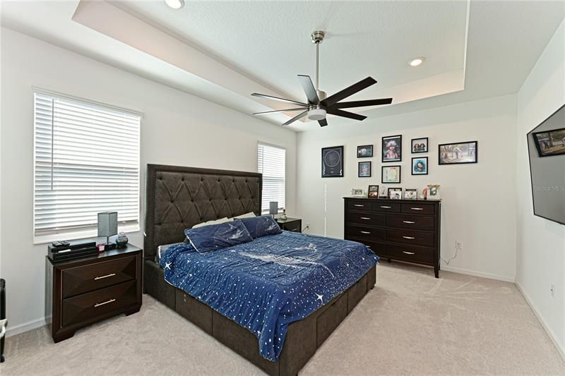 Large Master Bedroom with upgraded trey ceiling