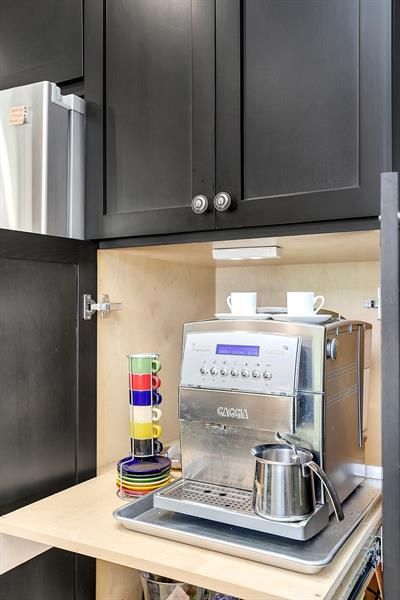 Pull Out Cabinet For Espresso/Coffee Bar - Power Outlet in Cabinet