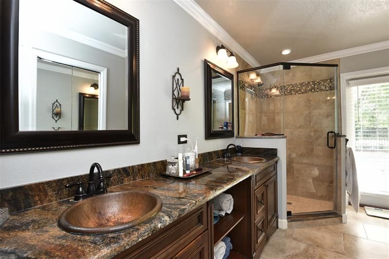 Master Bath Double Vanity and Walk in Shower