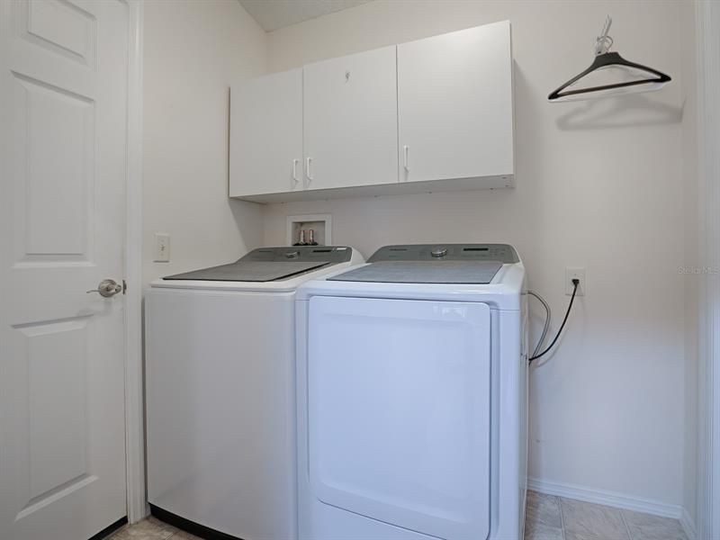 OFF THE KITCHEN IS YOUR INSIDE LAUNDRY ROOM WITH PANTRY CLOSET.  THE DOOR ON THE LEFT LEADS TO YOUR GARAGE.