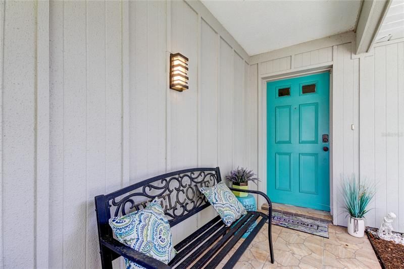 Inviting Cover Front Porch Entryway. Welcome!