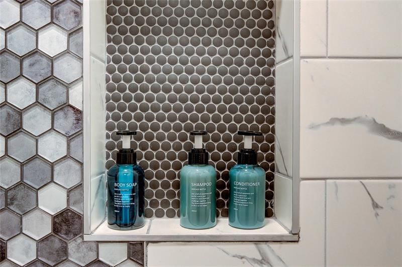Dial body soap, Tresemme shampoo and conditioner in each bathroom