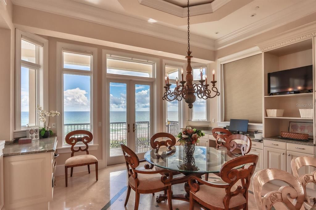 Breakfast area,  What a view to go with morning coffee. Open to Great RoomLevel 2