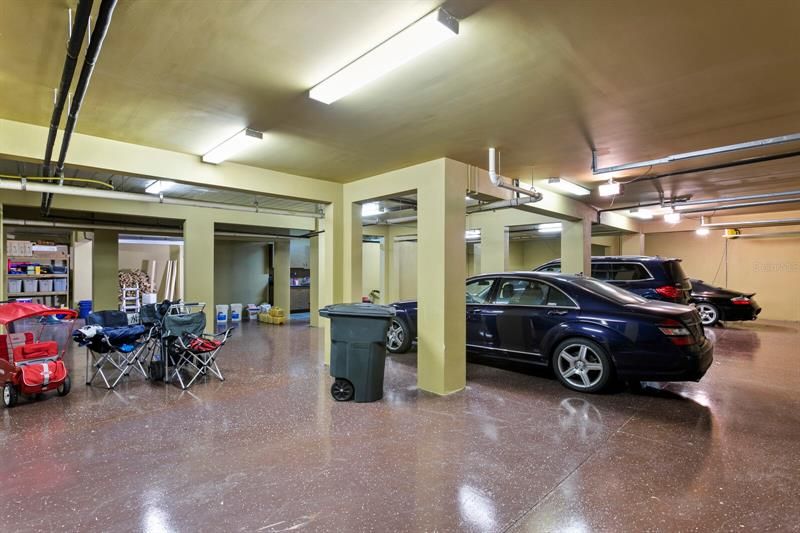 A designated three car garage with expansive space the full length of the home to create additional room for your car collection.