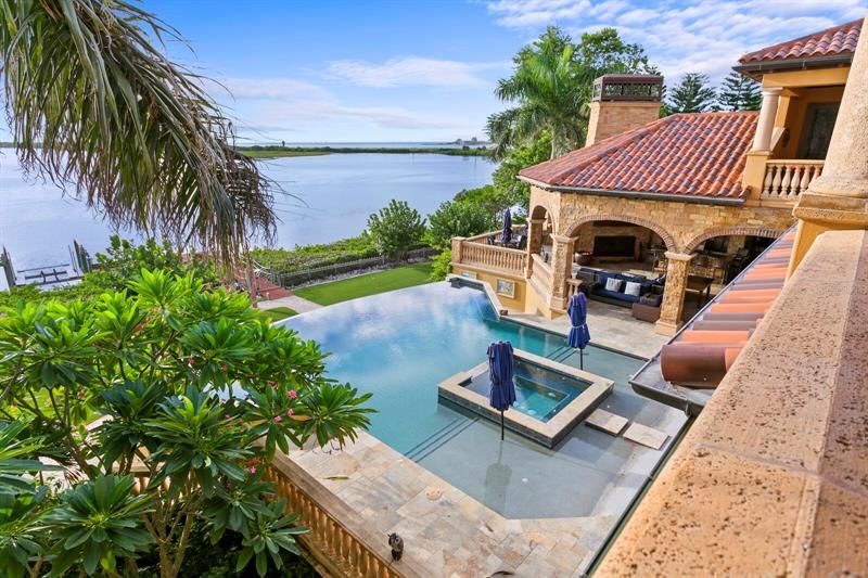 Great view of the saltwater pool and spa
