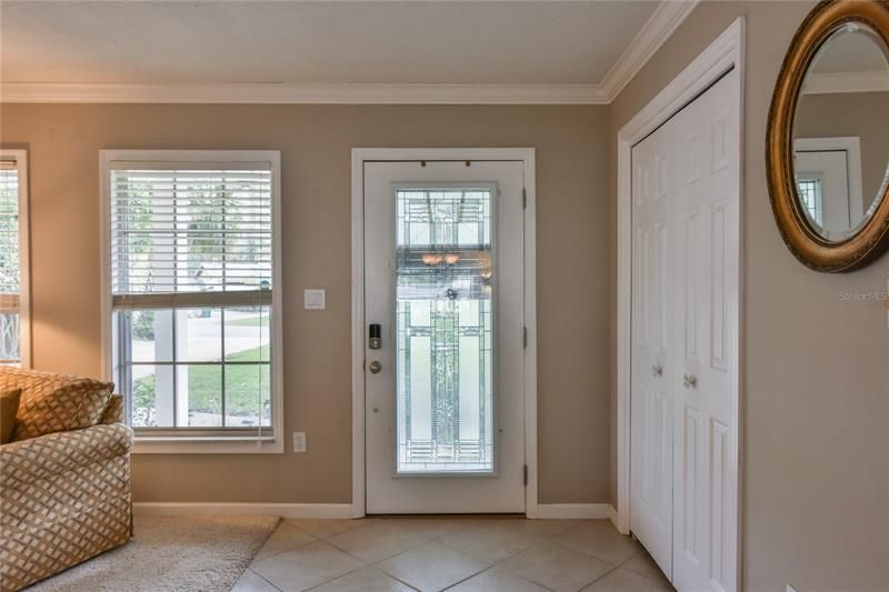 Leaded Glass Front Door & Linen Closet