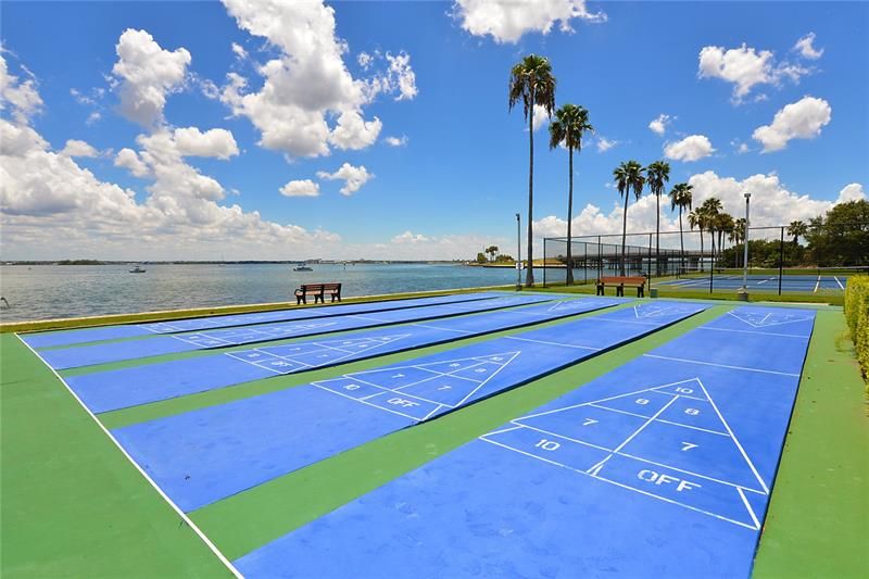 Can you image playing shuffle board with these water views and tropical palm trees surrounding you?The views  almost make it hard to concentrate on the game.
