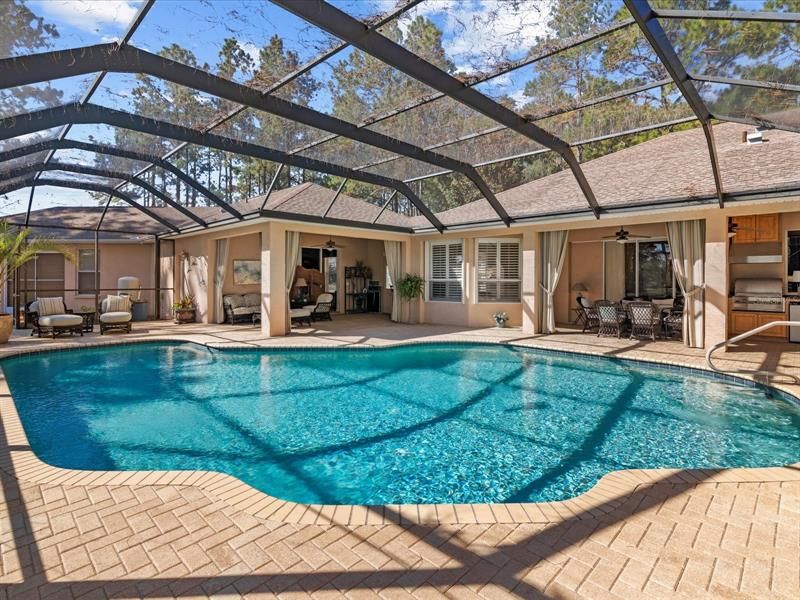 Panoramic View of the Extensive Pool Area w/ Freshly Cleaned & Re-Sealed Pavers in Herringbone Pattern w/ (3) Separate Sitting Areas to Choose From